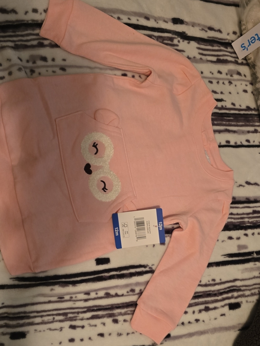 Koala Kids Baby Pink Crewneck Sweater with SparklePocket
